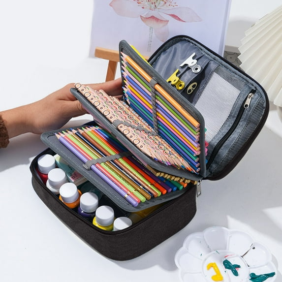 Waterproof Pencil Case, Large Capacity Pencil Pouch, 72 Color Capacity Sketch Pen Organizer, Detachable Design, Durable 600D Fabric, Spacious Storage, Stylish and Functional Art Supplies Bag