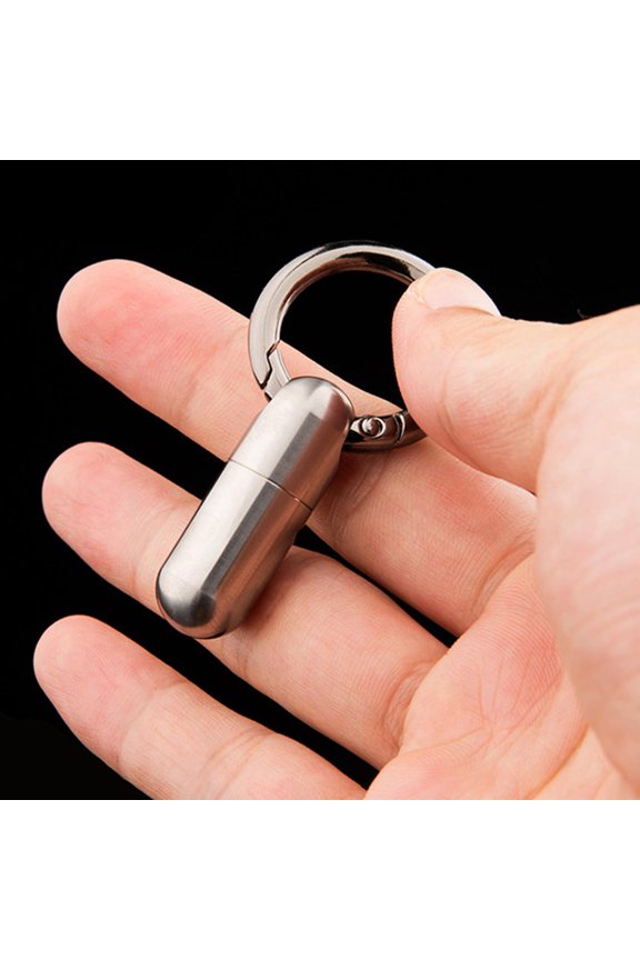 Waterproof Pendant Necklace Bottle Titanium Cylindrical Pendants Case Box