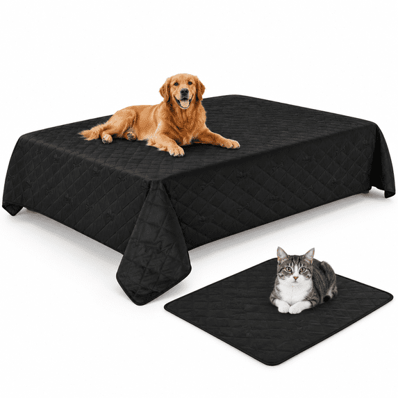 Protector 2073 Waterproof Pet Blanket 2-Pack Black X-Large for Dogs Cats, Furniture ...