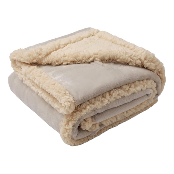 Waterproof Pet Blanket, Liquid Pee Proof Dog Blanket for Sofa Bed Couch, Reversible Sherpa Fleece Furniture Protector Cover for Small Medium Large Dogs Cats,Beige Small