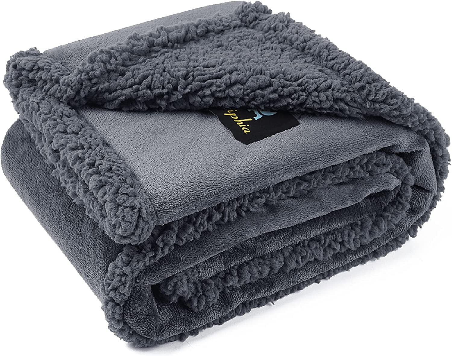 Waterproof Pet Blanket, Liquid Pee Proof Dog Blanket for Sofa Bed Couch, Reversible Sherpa Fleece Furniture Protector Cover for Small Medium Large