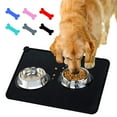 thumbnail image 1 of Waterproof Pet Bowl Mat，Silicone Mat for Dog Food and Water Bowl, Dog Cat Silicone Feeding Placemat, Water Bowl Tray for Floors, Black, 1 of 8
