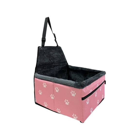 Waterproof Pet Dog Car Booster Seat Carrier,Portable Foldable Carrier with Seat Belt for Dog Cat up to 15 lb Pink