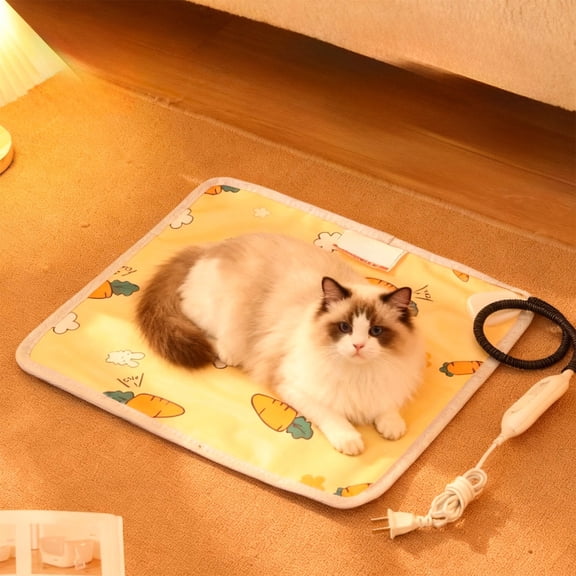 Waterproof Pet Heating Pad with 3 Temperature Settings, Electric Heated Blanket Mat for Cats and Dogs, Chew Resistant & Overheat Protection, 13.8"x11.8"