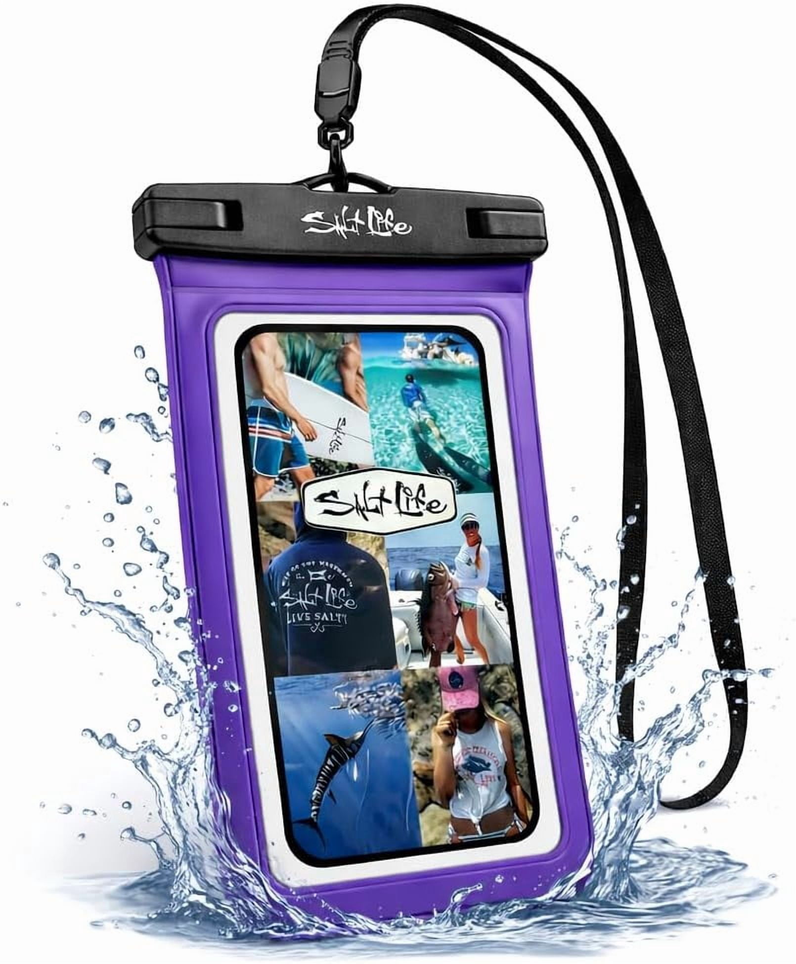 Waterproof Phone Bag Sleeve – IPX8 100% Waterproof Protection, Universal Phone Pouch with Touchscreen Clear Window, Secure Seal Closure & Lanyard for Beach, Pool, Kayak & Travel (Purple)