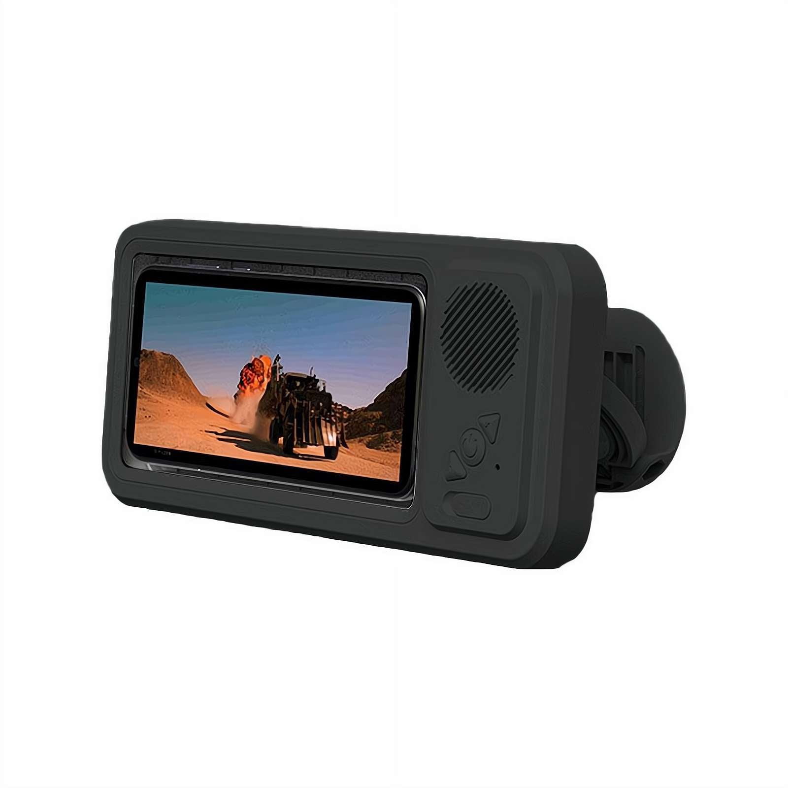 Waterproof Phone Case with Built-in Speaker, Anti-Fog Shower Phone Holder Stand with Wireless Bluetooth Speaker for Bathroom Bathtub Kitchen Wall Mirror