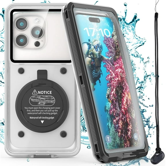 Waterproof Phone Case/Pouch,[15m/50ft] Photo&Video Self-Check Underwater Pouch Dry Bag Beach Travel Essentials Snorkeling Case for iPhone 15 14 13 11 12/Samsung S24/LG,Google/Xiaomi/Nokia/Motorola