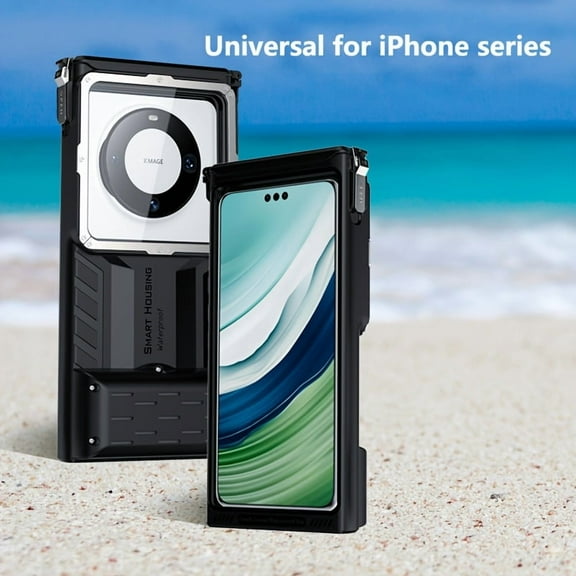 Waterproof Phone Case for Snorkeling Diving up to 50ft – Lightweight Universal Dry Bag for iPhone 16 Pro Max 15 14 13 12 Samsung S25 S24 S23 S22, Fits 4.7–6.9 Inch Phones, Black