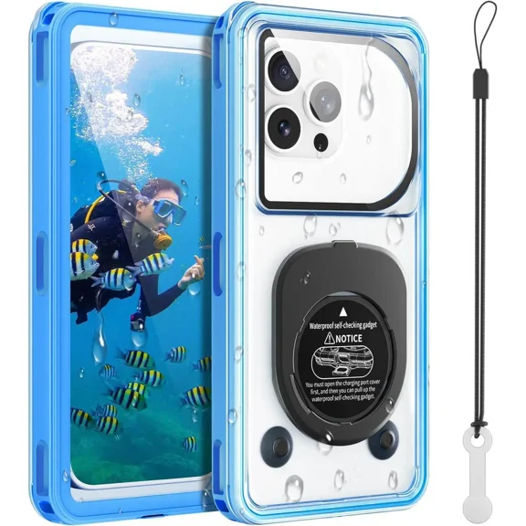 Waterproof Phone Case, Underwater Phone Case for Snorkeling, Universal IPX8 Diving Case with Lanyard Up to 6.9" for Phone 16/15/14/13/12 Pro Max, Galaxy S25/S24/S23/S22/Google/Moto