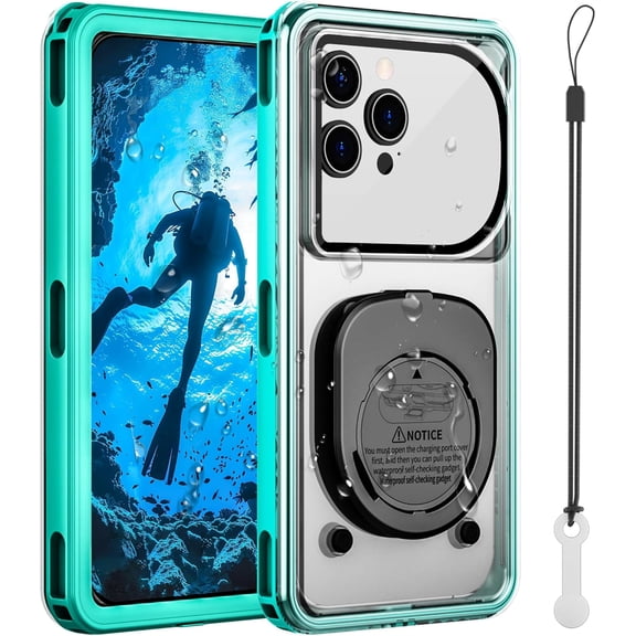 Waterproof Phone Case, Underwater Phone Case for Snorkeling, Universal IPX8 Diving Case with Lanyard Up to 6.9" for Phone 16/15/14/13/12 Pro Max, Galaxy S25/S24/S23/S22/Google/Moto
