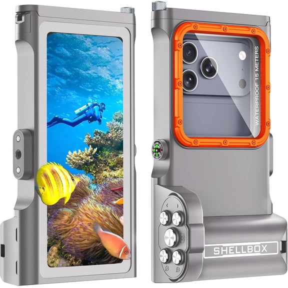 Waterproof Phone Case, Underwater Snorkeling Diving Case for iPhone 17/16/15/14/13/12 Pro Max Samsung Galaxy S25/S24/S23 Ultra, Professional Scuba Dive Housing for Underwater Photo & Video