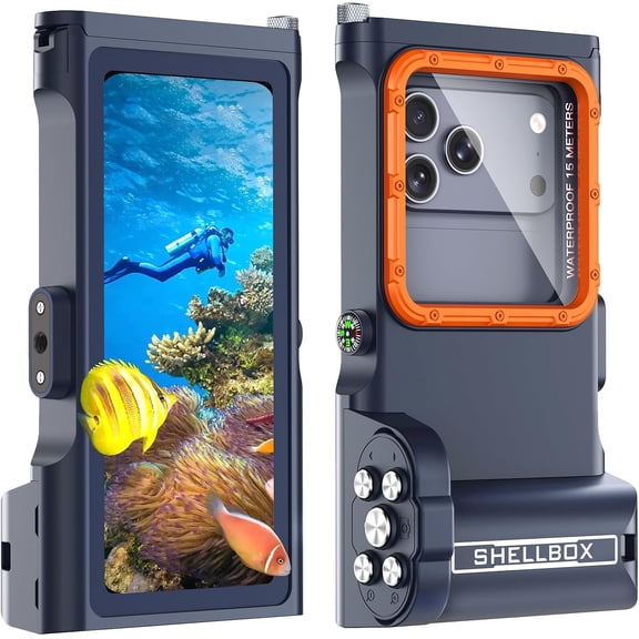 Waterproof Phone Case, Underwater Snorkeling Diving Case for iPhone 17/16/15/14/13/12 Pro Max Samsung Galaxy S25/S24/S23 Ultra, Professional Scuba Dive Housing for Underwater Photo & Video