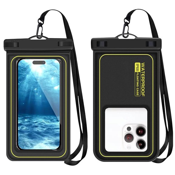 Waterproof Phone Pouch 2 Pack, Floating Waterproof Phone Case, Fits for iPhone 17 16 Pro MaxGalaxy S26/25Up to 6.8inTouchscreenLanyard