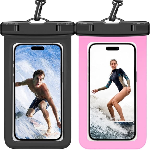 Waterproof Phone Pouch -2 Pack IPX8 Universal Waterproof Case Dry Bag Phone Protector for iPhone 17/16/15/14 Pro Max Plus XS XR X8 Galaxy S25 S24 Pixel Up to 8.4"