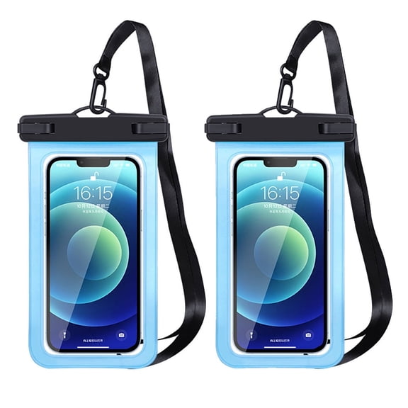 Waterproof Phone Pouch, 2 Pack Universal Water Proof Dry Bag Case with Neck Lanyard, Underwater Clear Cellphone Holder Protector for iPhone Samsung Galaxy for Pool Swimming Beach Essentials