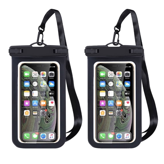 Waterproof Phone Pouch, 2 Pack Universal Water Proof Dry Bag Case with Neck Lanyard, Underwater Clear Cellphone Holder Protector for iPhone Samsung Galaxy for Pool Swimming Beach Essentials