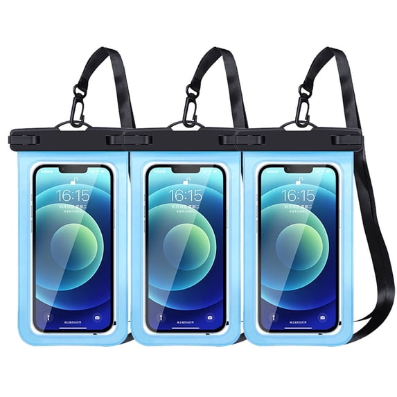 Waterproof Phone Pouch, 3 Pack Universal Water Proof Dry Bag Case with Neck Lanyard, Underwater Clear Cellphone Holder Protector for iPhone Samsung Galaxy for Pool Swimming Beach Essentials
