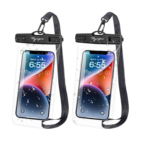 Waterproof Phone Pouch Bag - 7.5in Waterproof Phone Case for Beach Travel Must Haves, IPX8 Cellphone Dry Bag with Lanyard for iPhone 16 15 Pro Max Galaxy S25 Pixel 8a, Cruise Essentials
