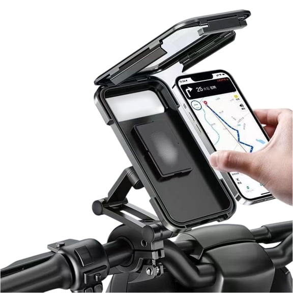 Waterproof Phone Pouch with Bike Navigation Mount - Splashproof, Touch-Responsive, 360-Degree Rotatable Secure Grip, Universal Fit - For Cyclists, Bikers, Commuters, Outdoor Adventurers, Rainy Commut