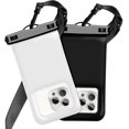 thumbnail image 1 of Waterproof Phone Pouch Case 2 pax for iPhone 17 16 Pro Max/15/14/13/12, IP68 Travel Cellphone Dry Bag Beach Cruise Ship Essentials Bags with Crossbody Lanyard,Black and White-7″, 1 of 14