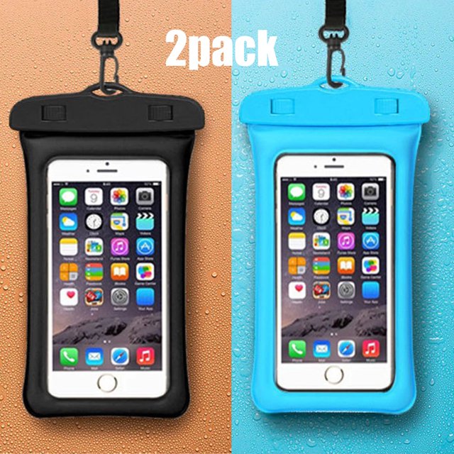 Waterproof Phone Pouch for iPhone 14 13 12 11, Samsung Galaxy, IPX8, Vacation Use 2 Pack7