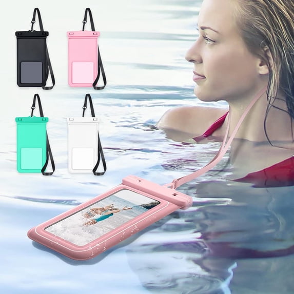 Waterproof Phone Pouch Dry Bag, Floating Cell Phone Case for Swimming Beach Kayaking, Ipx8 Submersible Transparent Touchscreen Protector with Adjustable Lanyard, Topliu