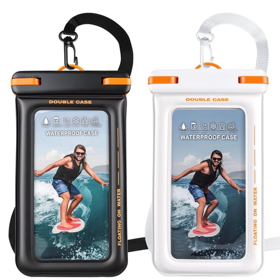 Waterproof Phone Pouch Floating,AILKIN 2PACK Waterproof Cell Phone Dry Bag Case with Detachable Lanyard Phone Pouch for Travel,Beach Essentials