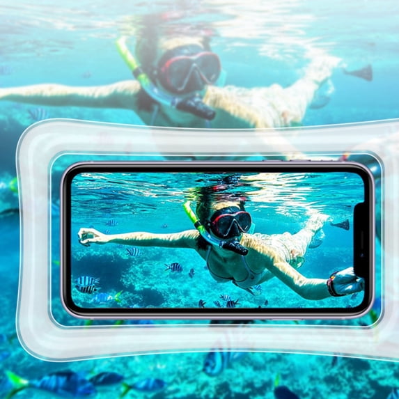 Waterproof Phone Pouch Floating Dry Bag IPX8 Touchscreen Protection Case Swimming Diving Boating 2-Pack