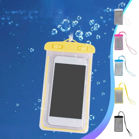 Waterproof Phone Pouch IPX8 Certified | Universal Transparent PVC Case - Fluorescent Colors | Side Button Accessible | HD Touchscreen for Swimming, Rafting, Diving | Fits Most Smartphones | 1 Pack