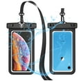thumbnail image 1 of Waterproof Phone Pouch, Tekcoo 1 Pack IPX8 Transparent PVC WaterProof Cell Phone Pouch Dry Bag with Neck Strap for Apple iPhone 6, Samsung, Motorola, LG Phoenix 4, HTC, Alcatel up to 6.0" diagonal, 1 of 1