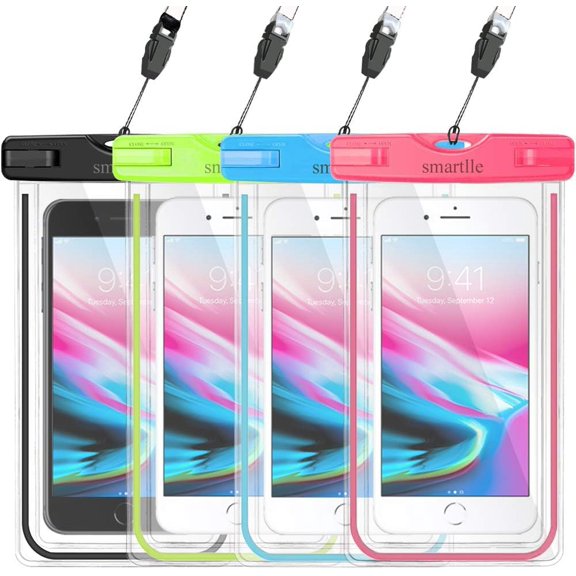 Waterproof Phone Pouch, Universal Case, Dry Bag Outdoor Beach for iPhone 15 14 13 12 11 Pro Max XR SE XS 8 7 6S Plus, Galaxy Other Phones Up to 6.9''-4 Pack