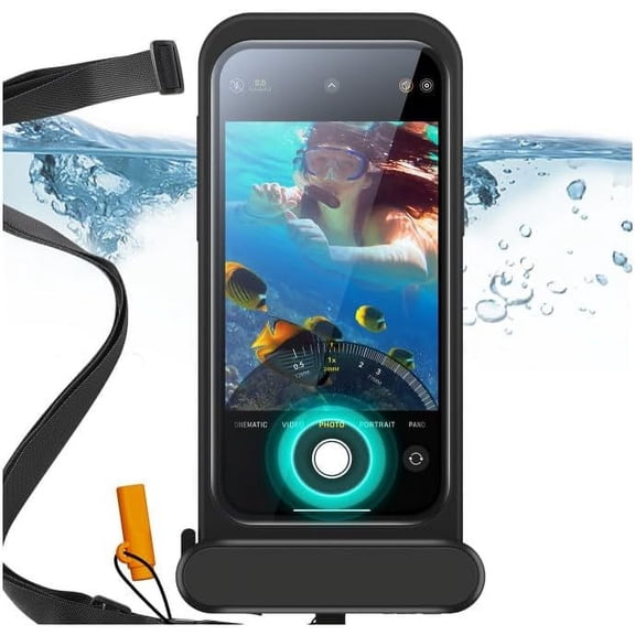 ESR Waterproof Phone Pouch for iPhone 15 Pro Max /14 Max, Underwater Touch Sensitivity, IPX8 Floating Cellphone Case with Lanyard, Dry Bag Snorkeling, Black