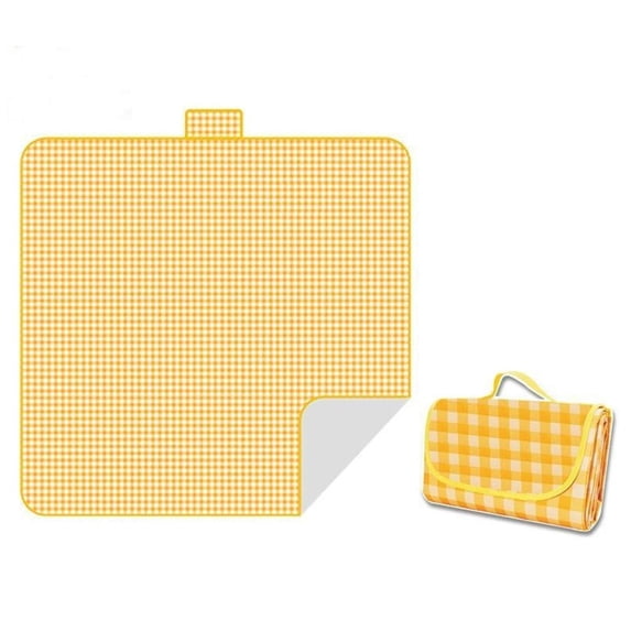 Waterproof Picnic Blanket 59x79In, Foldable Outdoor Camping Mat with Carry Handle, Sand Resistant Beach Mat for Park Travel and Camping