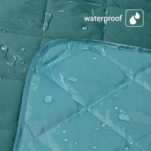 Waterproof Picnic Blanket 60x80 Inches Large Multicolor Floral Polyester Sandproof Modern Camping Blanket Abstract Green
