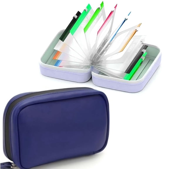 Waterproof Pill Organizer Set - 14 Pouch A8 Binder with Crush-Resistant Case, Color-Coded Medication Storage for Travel and Daily Use