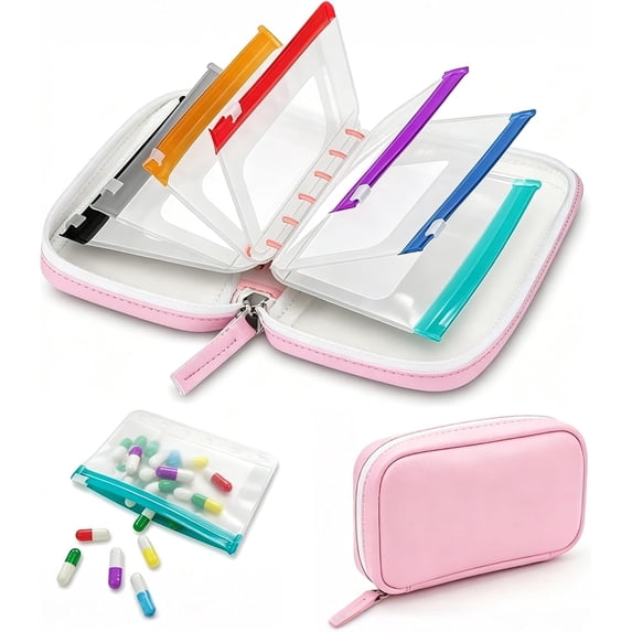 Waterproof Pill Pouch Set 14 Pack, Portable Travel Medicine Organizer