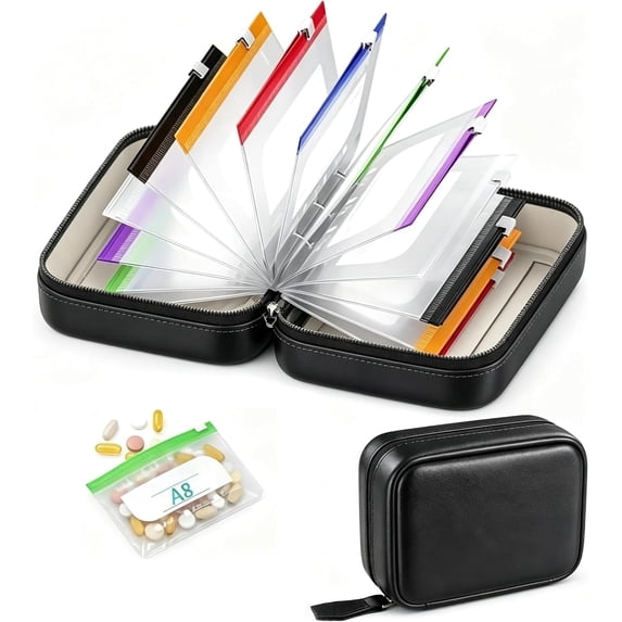 Waterproof Pill Pouch Set 14 Pack, Portable Travel Medicine Organizer