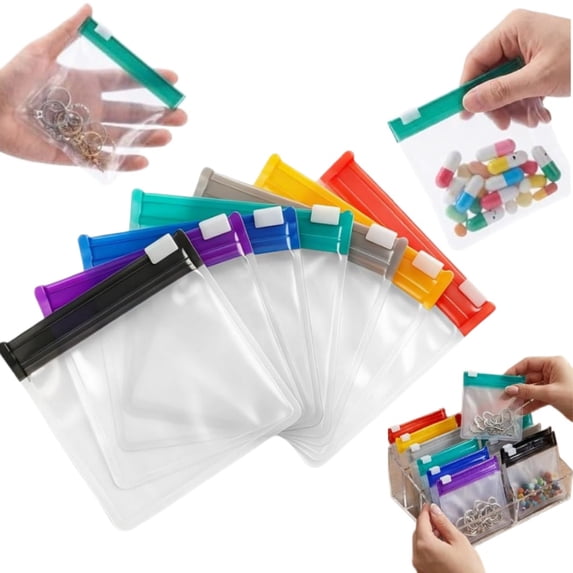 Waterproof Pill Pouch Set, 2026 Self-Sealing Zipper Medicine Bags, Reusable Travel Pills Organizer for Medicine or Vitamins, Small Bags for Daily Use (1pcs,Clear)