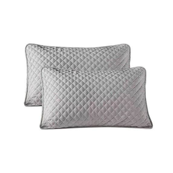 Waterproof Pillow Protectors Standard Size (Pack of 2) | Breathable, Stain & Oil Proof | 48x74cm/18.89x29.13in | White & Gray | Elastic Edges for Secure Fit
