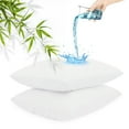 thumbnail image 1 of Waterproof Pillow Protectors with Zipper Standard Size,Bamboo Zippered Pillow Case Protector, Bed Bedbugs Pillow Case Cover Prevent Dust Mites and Allergens (2 Packs, White), 1 of 6