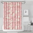 thumbnail image 1 of Waterproof Pink Floral Shower Curtain 72x72 Inch Boho Style Polyester Unique Shower Curtain for Bathroom Hotel Home Decor with 12 Plastic Hooks, 1 of 5