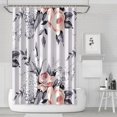 thumbnail image 1 of Waterproof Pink White Peony Flower Blossom Shower Curtain 72x72 Inch Boho Style Polyester Unique Shower Curtain for Bathroom Hotel Home Decor with 12 Plastic Hooks, 1 of 5