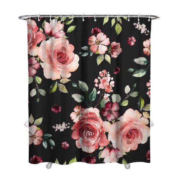 Waterproof Pioneer Flower Shower Curtain 72x84 Inch Boho Style Polyester Unique Shower Curtain for Bathroom Hotel Home Decor with 12 Plastic Hooks