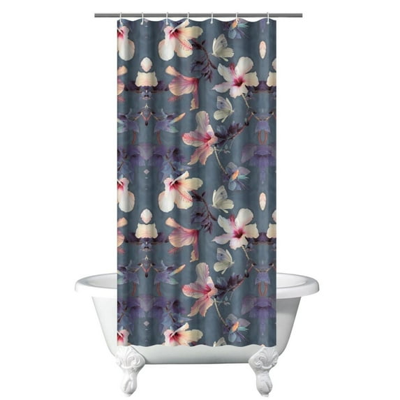 Waterproof Pioneer Shower Curtain 36x72 Inch Polyester Unique Colorful Floral Shower Curtain for Bathroom Hotel Home Decor with 7 Plastic Hooks