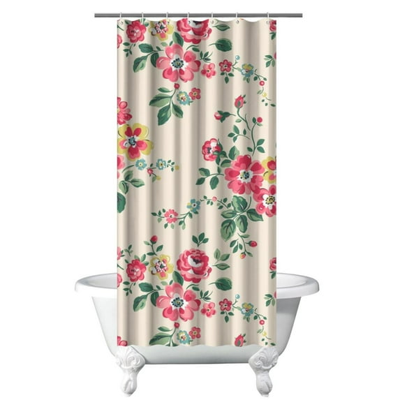 Waterproof Pioneer Shower Curtain 36x72 Inch Polyester Unique Colorful Floral Shower Curtain for Bathroom Hotel Home Decor with 7 Plastic Hooks