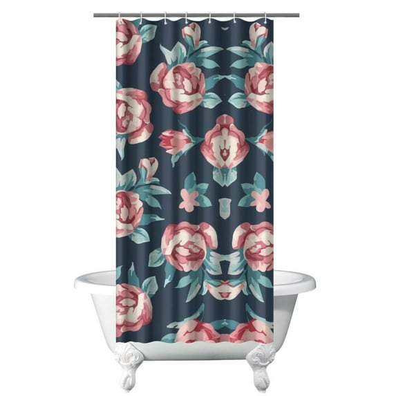 Waterproof Pioneer Shower Curtain 36x72 Inch Polyester Unique Colorful Floral Shower Curtain for Bathroom Hotel Home Decor with 7 Plastic Hooks