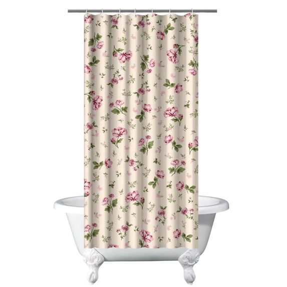 Waterproof Pioneer Shower Curtain 36x72 Inch Polyester Unique Colorful Floral Shower Curtain for Bathroom Hotel Home Decor with 7 Plastic Hooks
