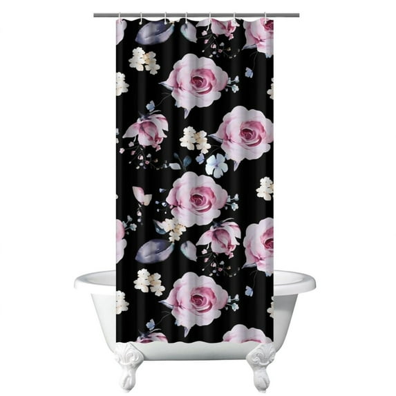 Waterproof Pioneer Shower Curtain 36x72 Inch Polyester Unique Colorful Floral Shower Curtain for Bathroom Hotel Home Decor with 7 Plastic Hooks