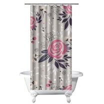 Waterproof Pioneer Shower Curtain 36x72 Inch Polyester Unique Colorful Floral Shower Curtain for Bathroom Hotel Home Decor with 7 Plastic Hooks
