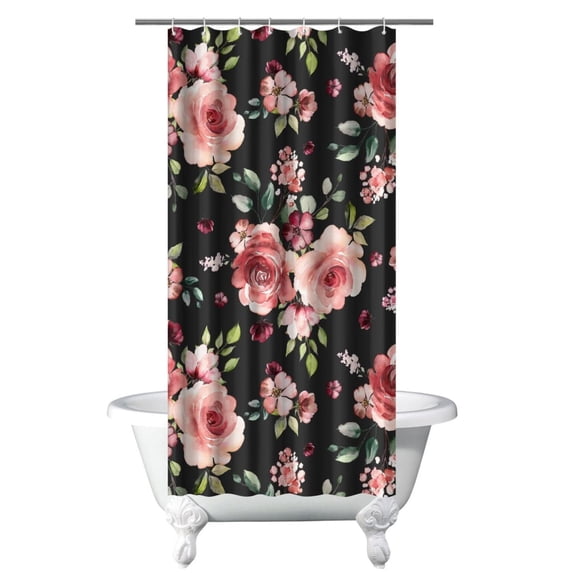 Waterproof Pioneer Shower Curtain 36x72 Inch Polyester Unique Colorful Floral Shower Curtain for Bathroom Hotel Home Decor with 7 Plastic Hooks